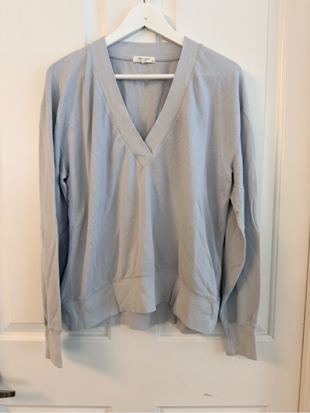 rag & bone Pale Blue V-Neck Pullover